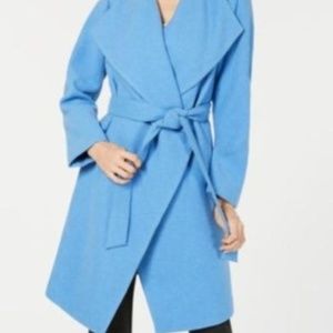 Alfani Womens Blue Draped Tie Front Jacket Sz S/M